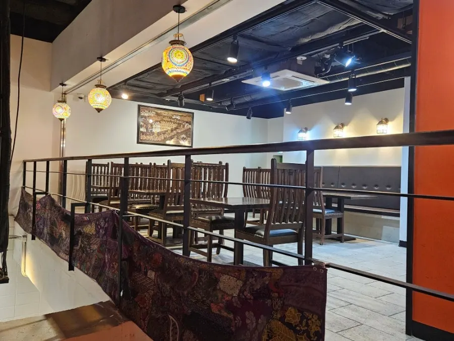 Relaxed weekday view of the store seating