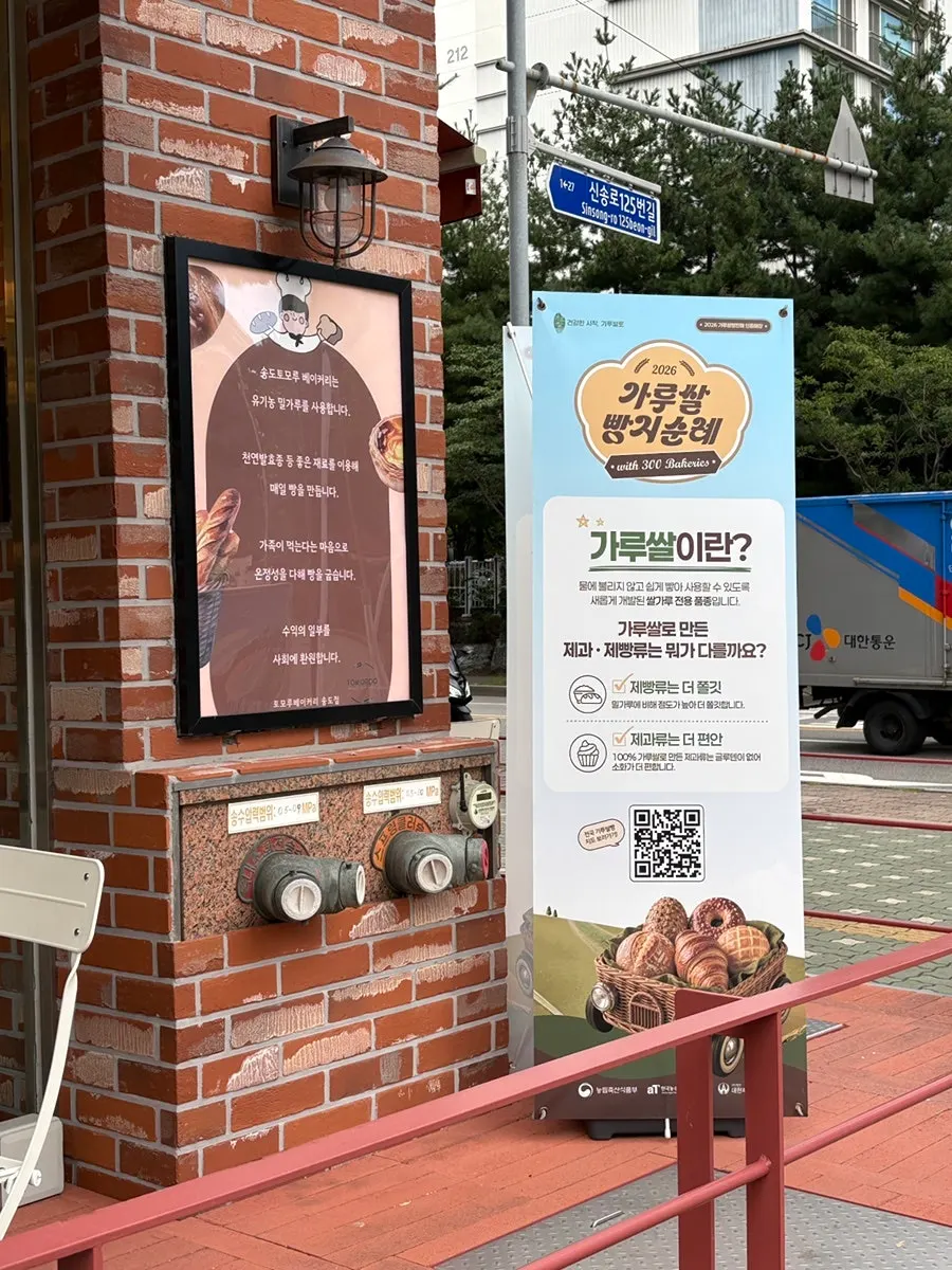 송도토모루베이커리 매장 내부 빵 진열대