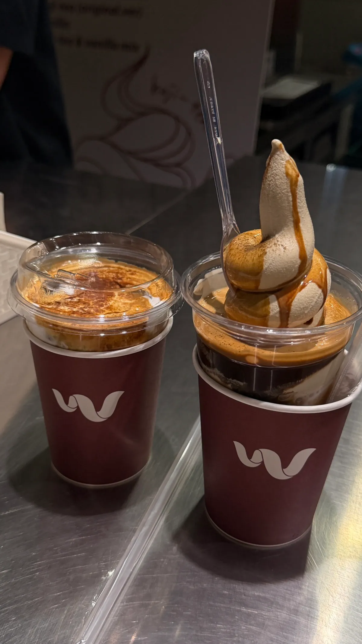 Wunder Gato, enjoying coffee and dessert in one drink
