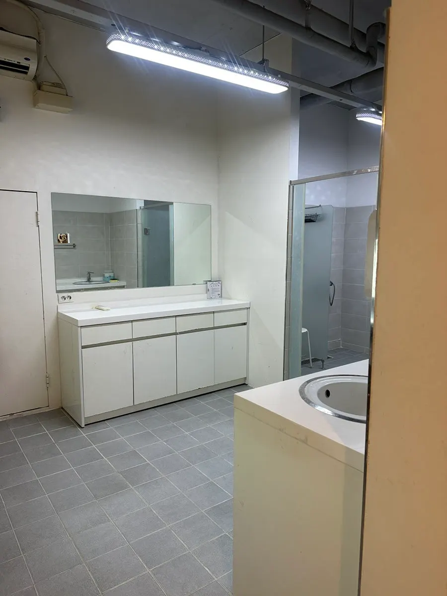 Shower area at Yogacoola