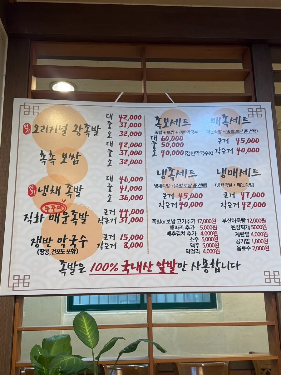 벽에 붙은 원산지 표시판