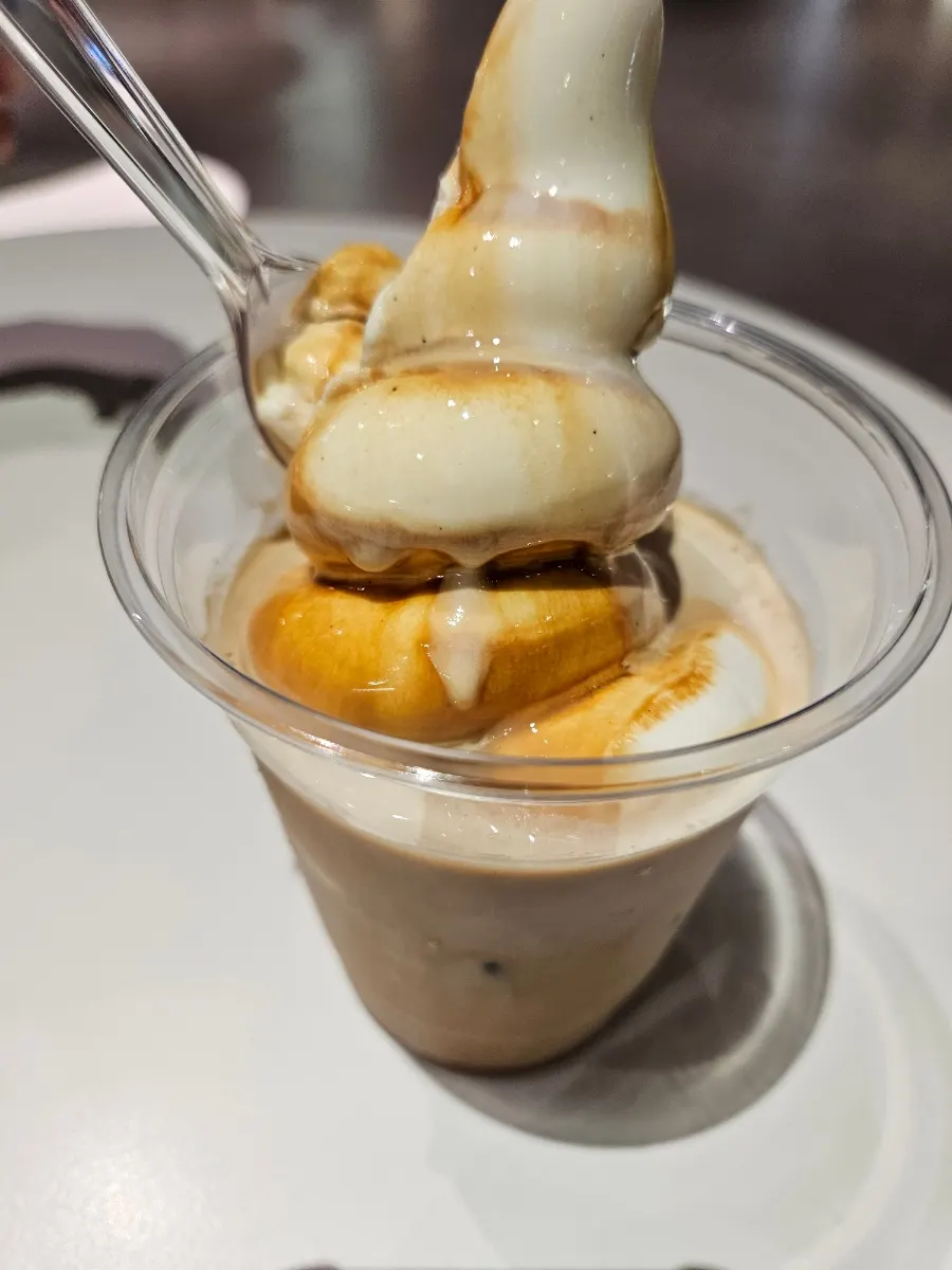 Classic vanilla Wunder Gato with espresso drizzled on top