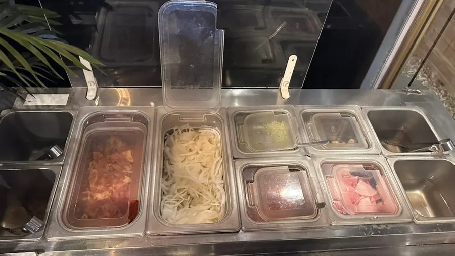 Basic side dishes including tofu kimchi