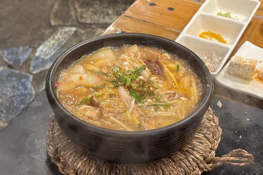 Brisket doenjang-jjigae ordered as an extra