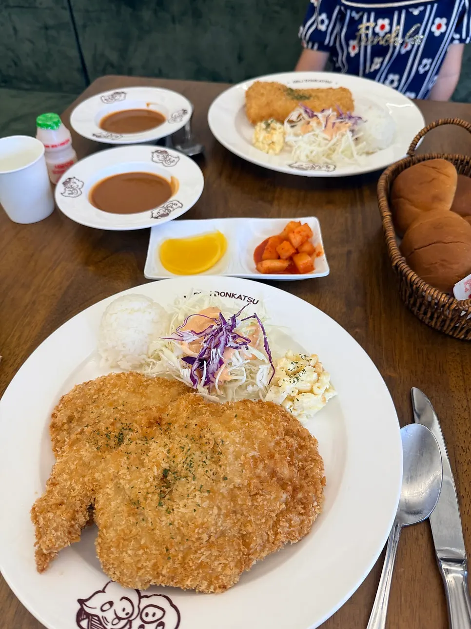Cheese oozing from Deli Donkatsu's cheese cutlet