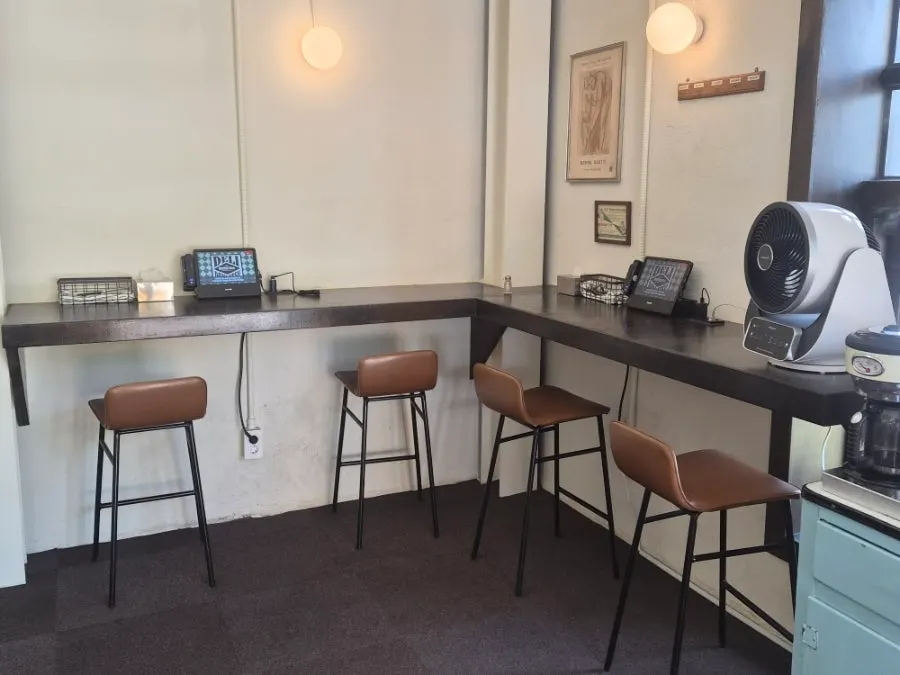 Retro-style interior of Deli Donkatsu