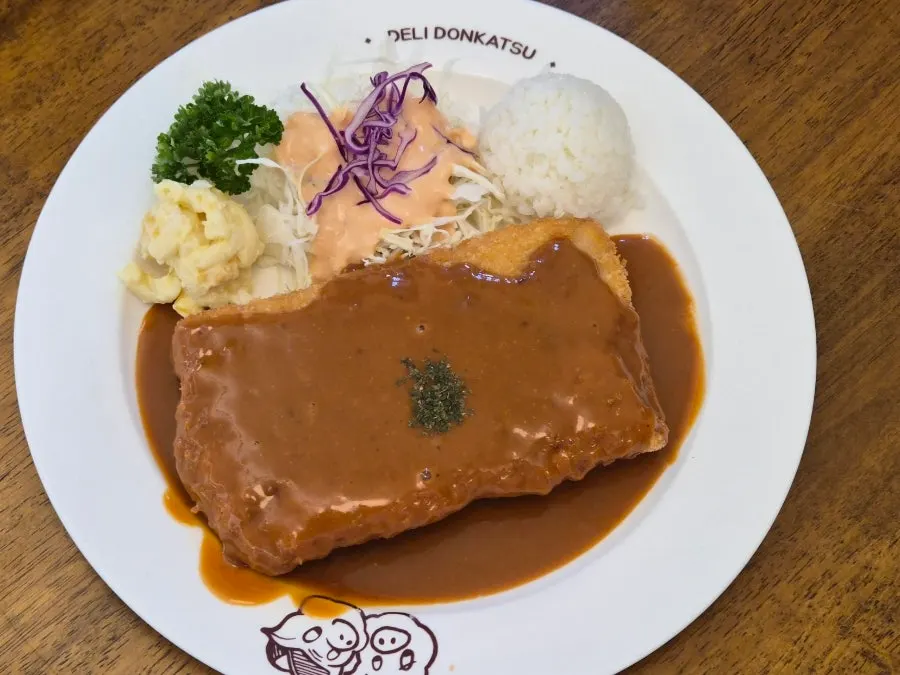 Cheese pork cutlet loaded with cheese at Deli Donkatsu