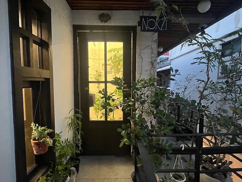 Potted plants on the second floor