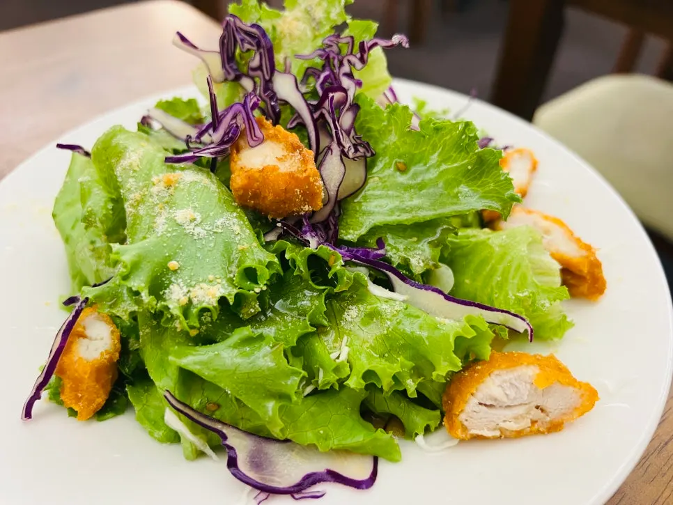 Chicken tender salad received through the review event