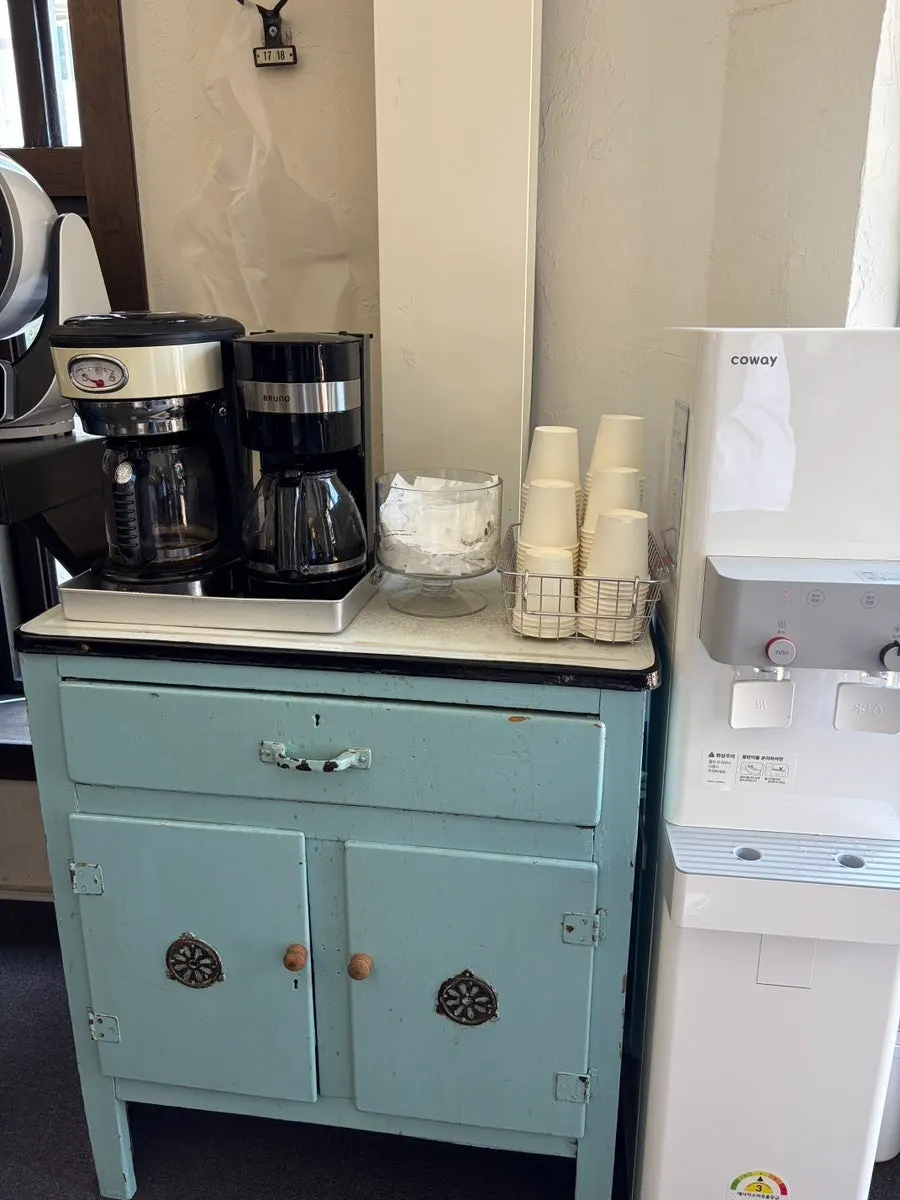 Coffee and candy served after the meal