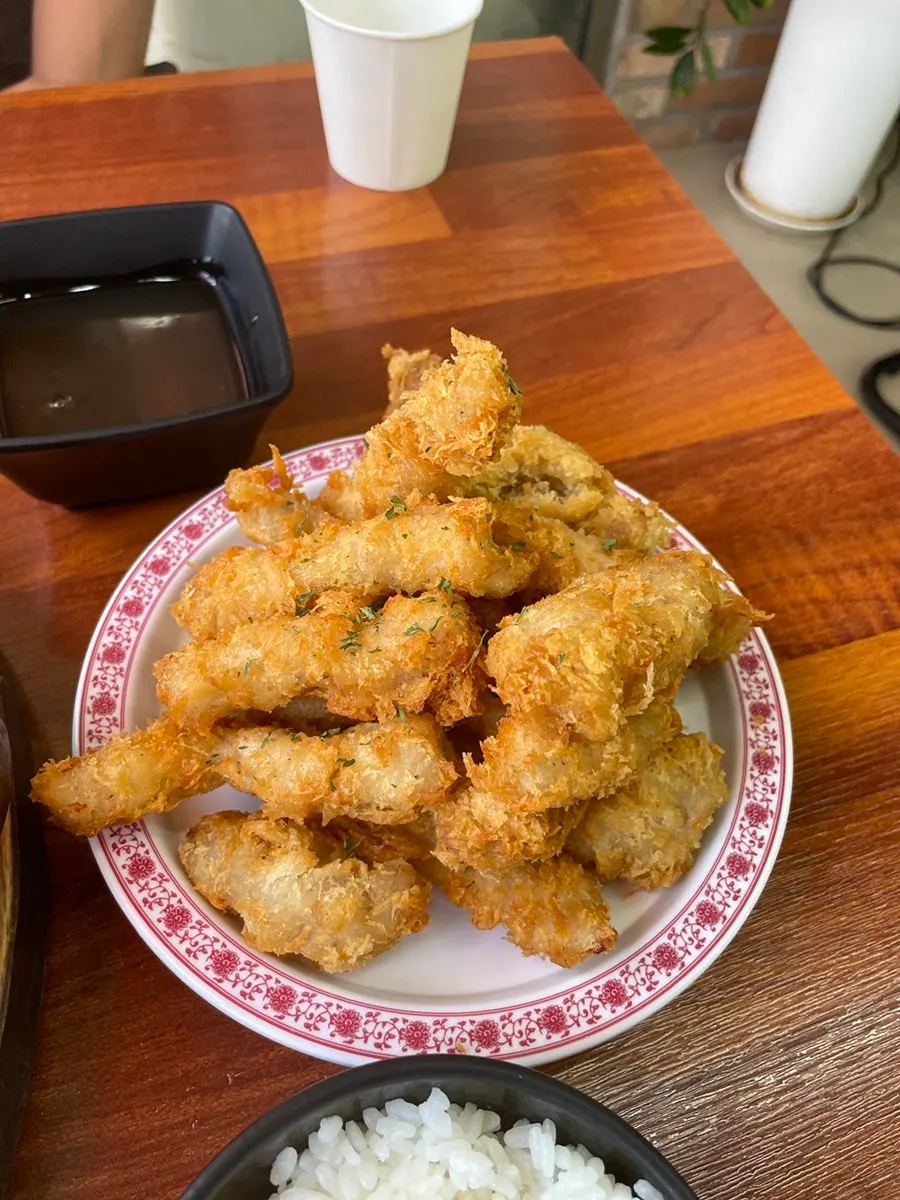 Whole octopus and scallops cut into bite-sized pieces