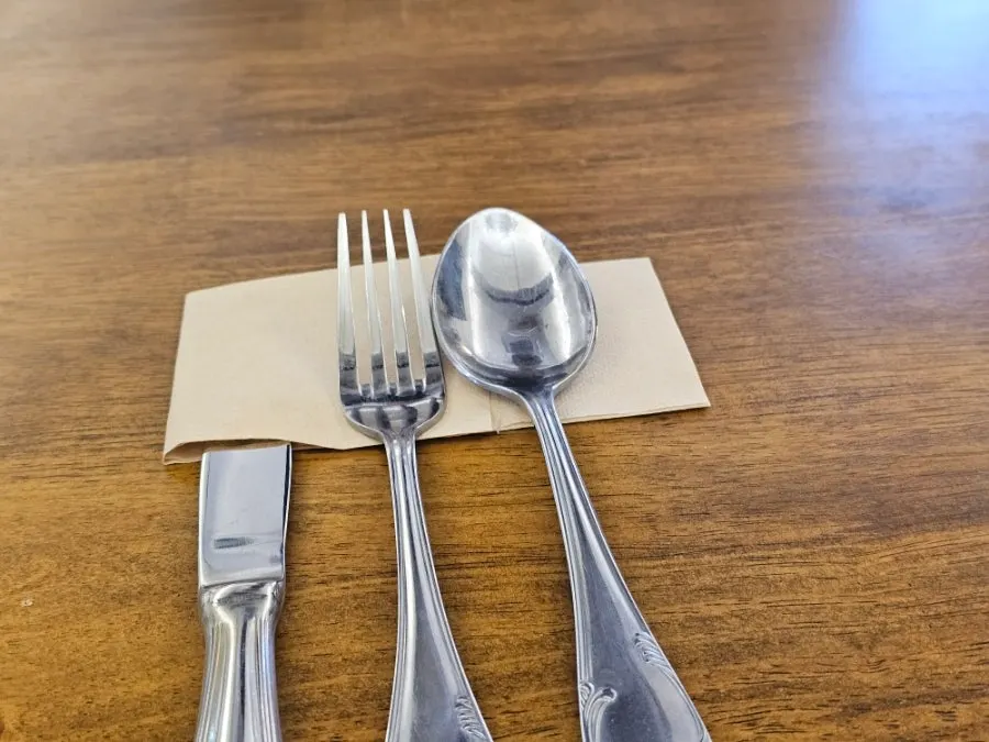 Table set with utensils