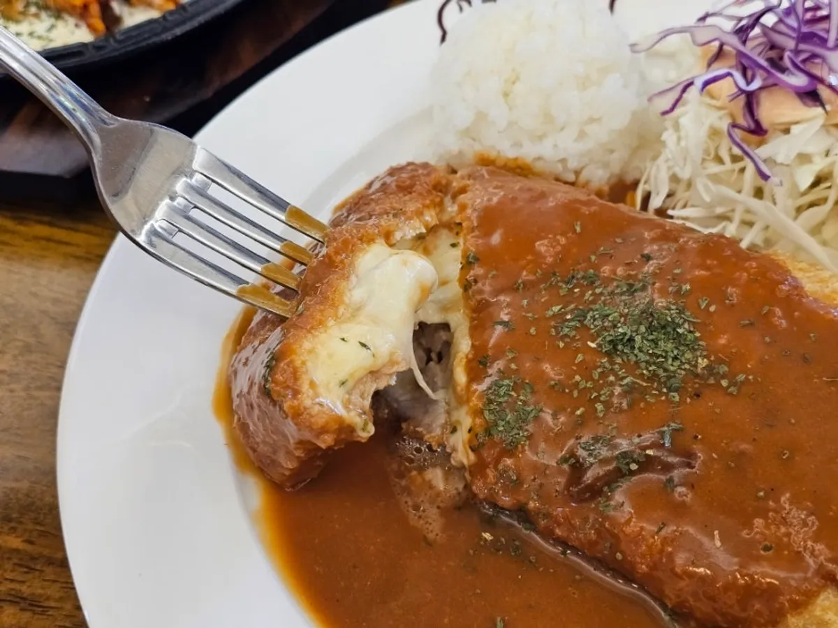 Cheese-filled pork cutlet