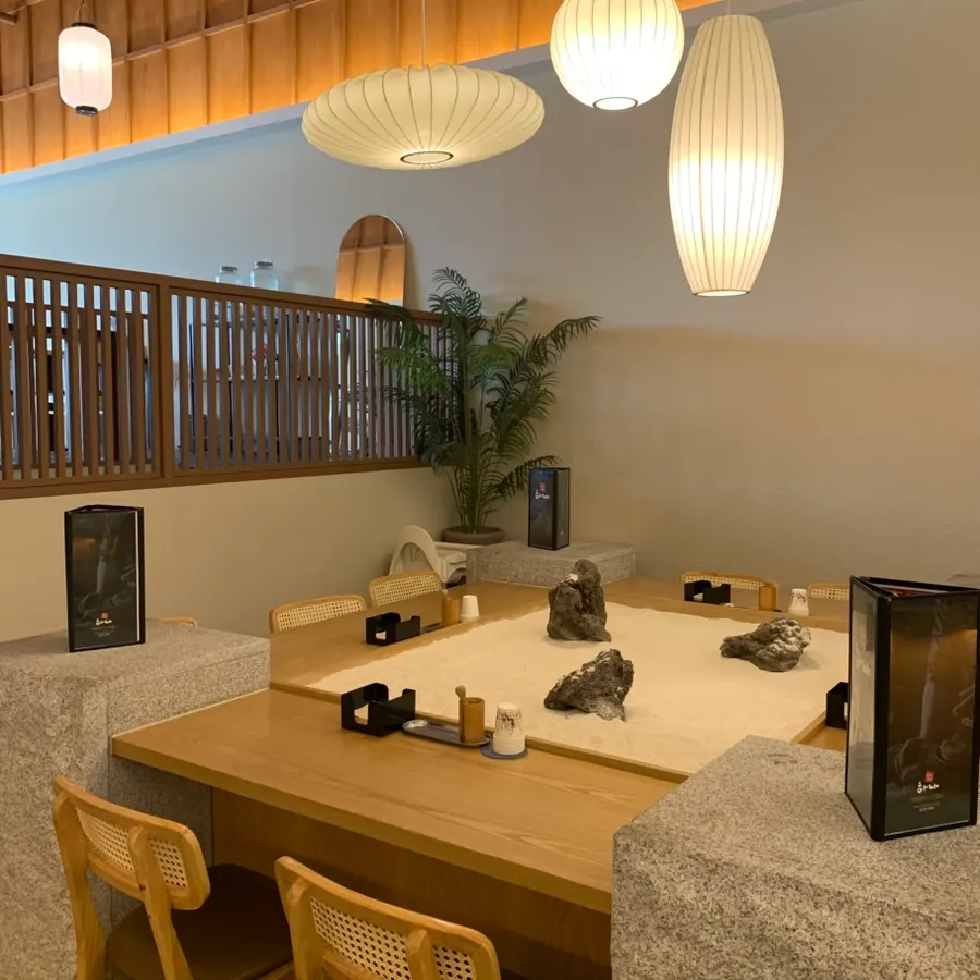 Clean interior with the feel of a Japanese-style tonkatsu restaurant