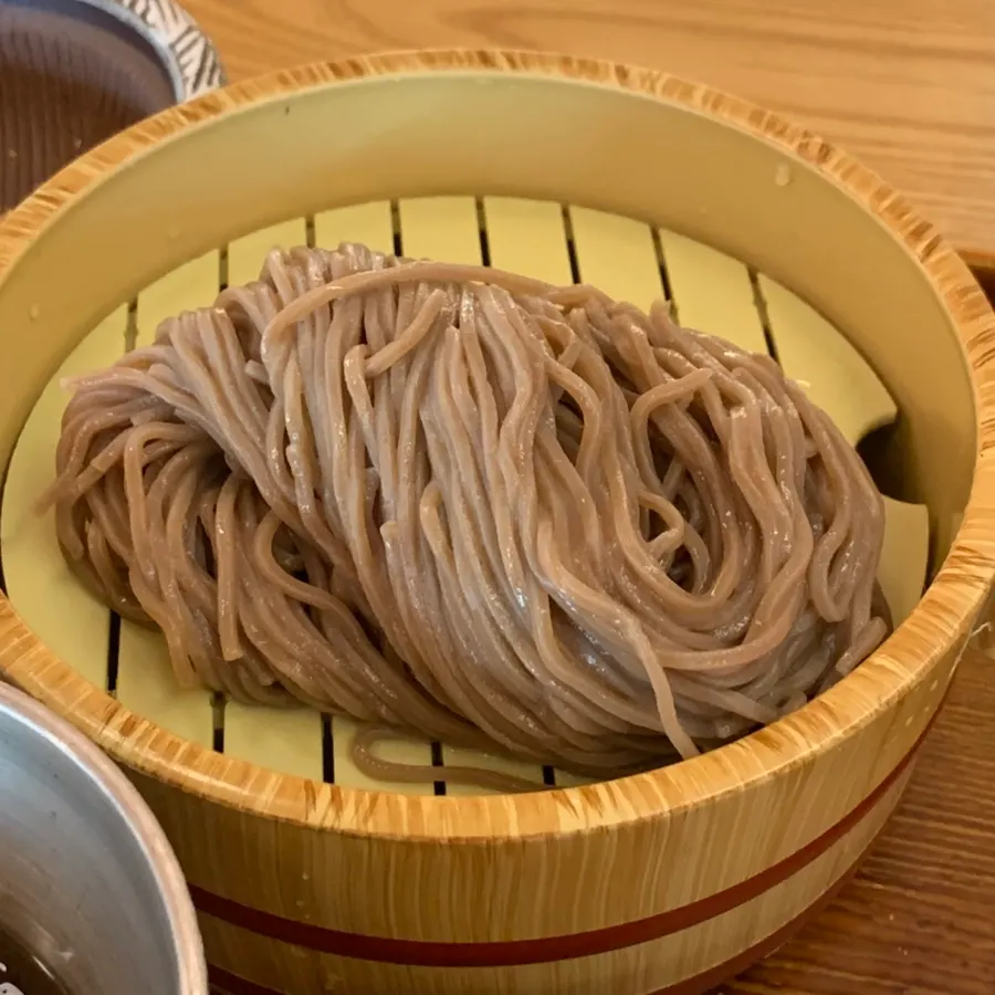 A bowl of soba noodles served as part of the set