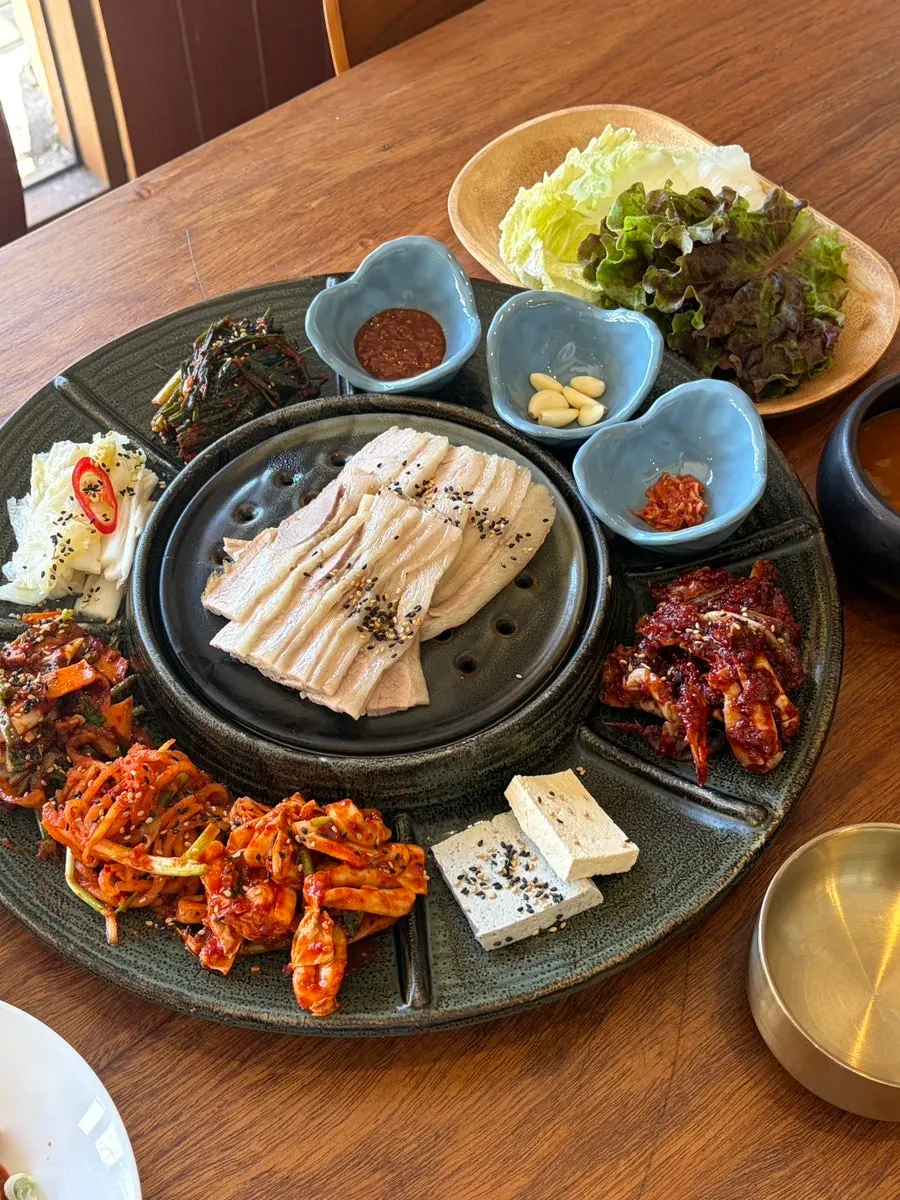 Table set with a variety of side dishes