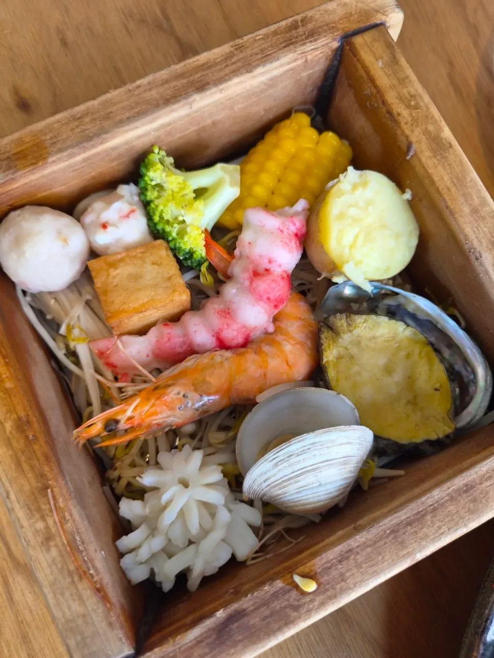 Abalone pot rice served in the pot