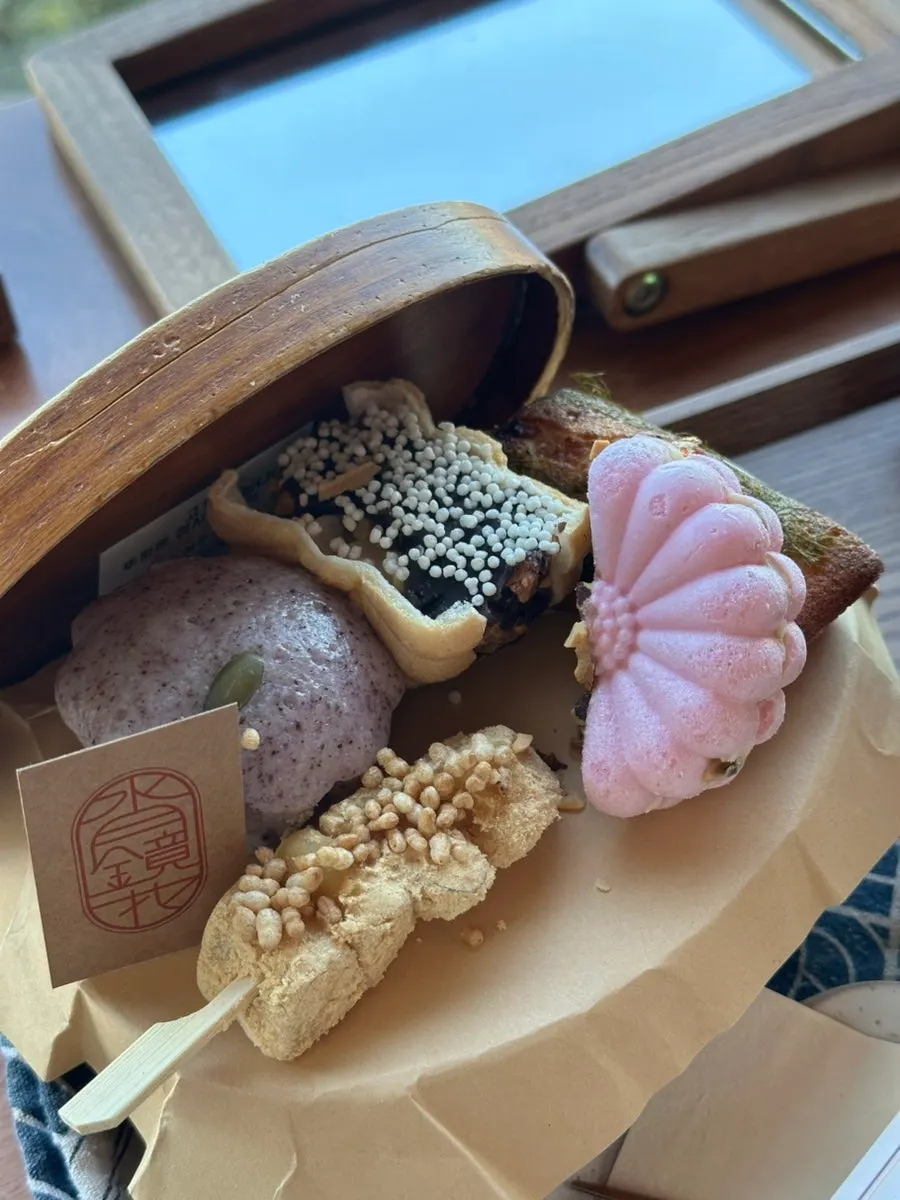 Dessert spread with the sea in the background