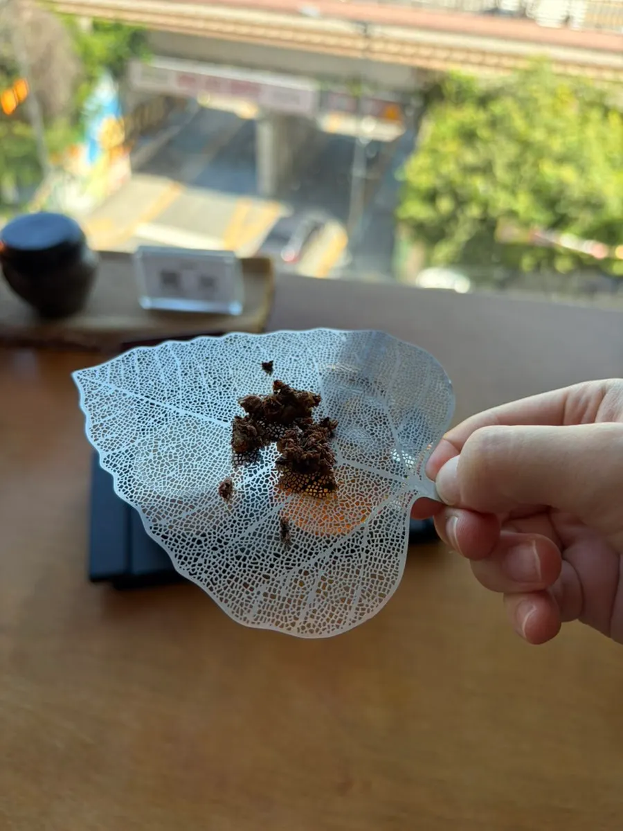 향을 맡아볼 수 있게 준비된 루이월주 찻잎