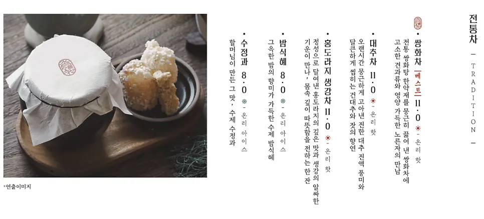 Premium tea menu
