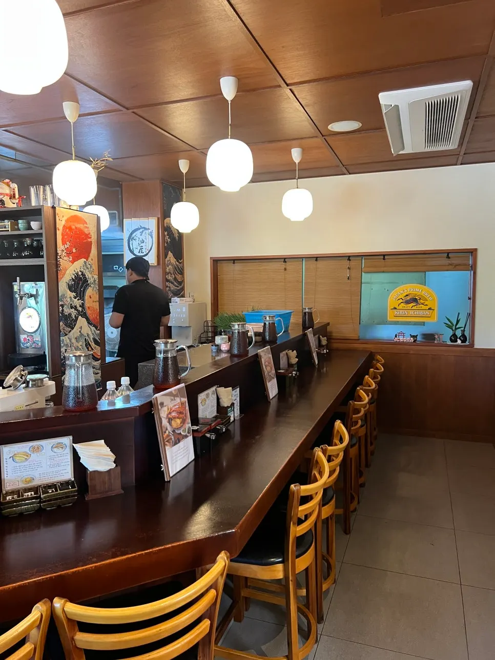 Wood-toned interior of Yuok