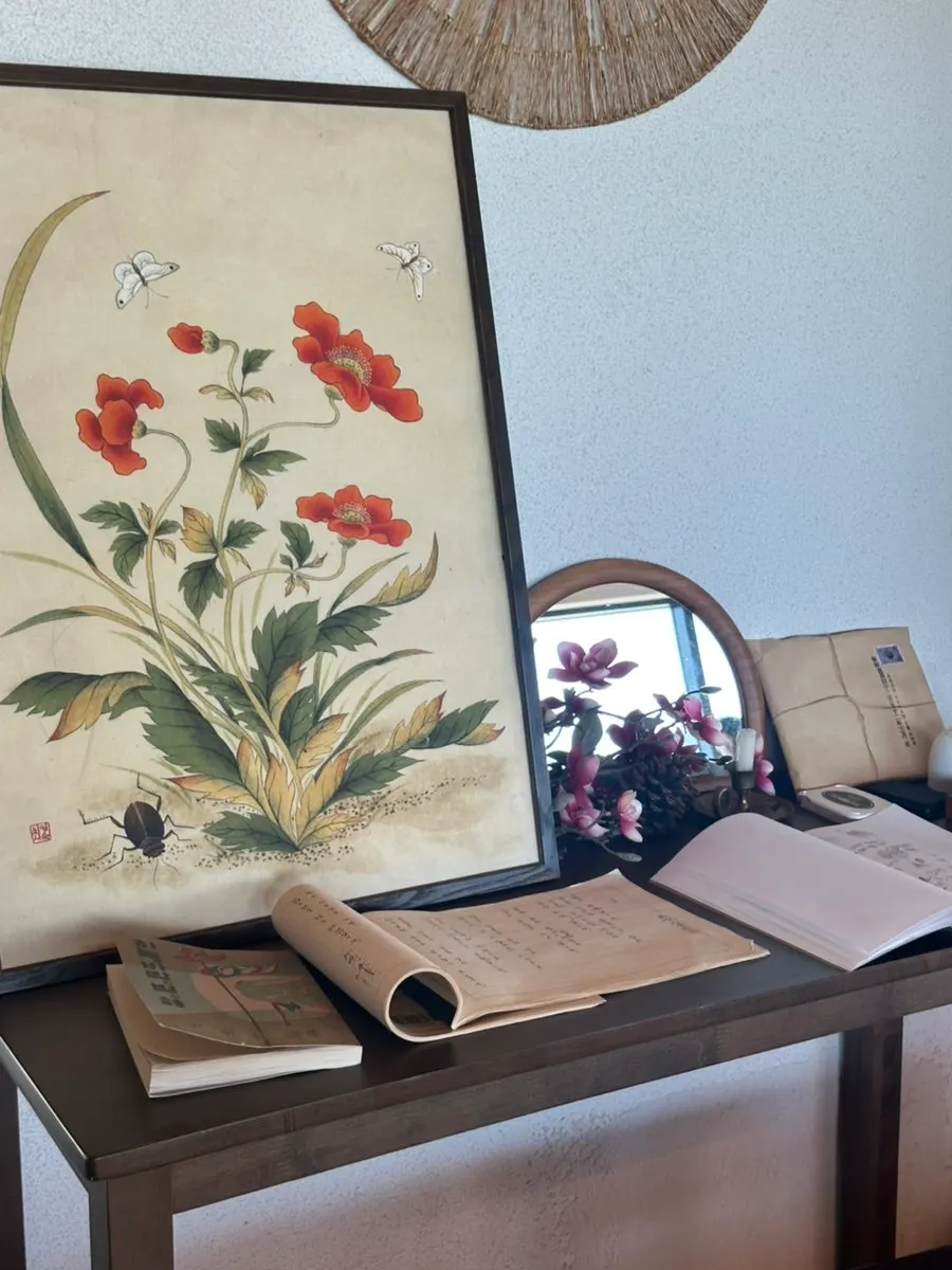 Guestbook and stamp set up at the entrance