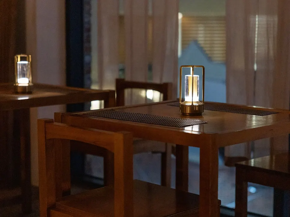 Calm café interior with hanok-inspired design