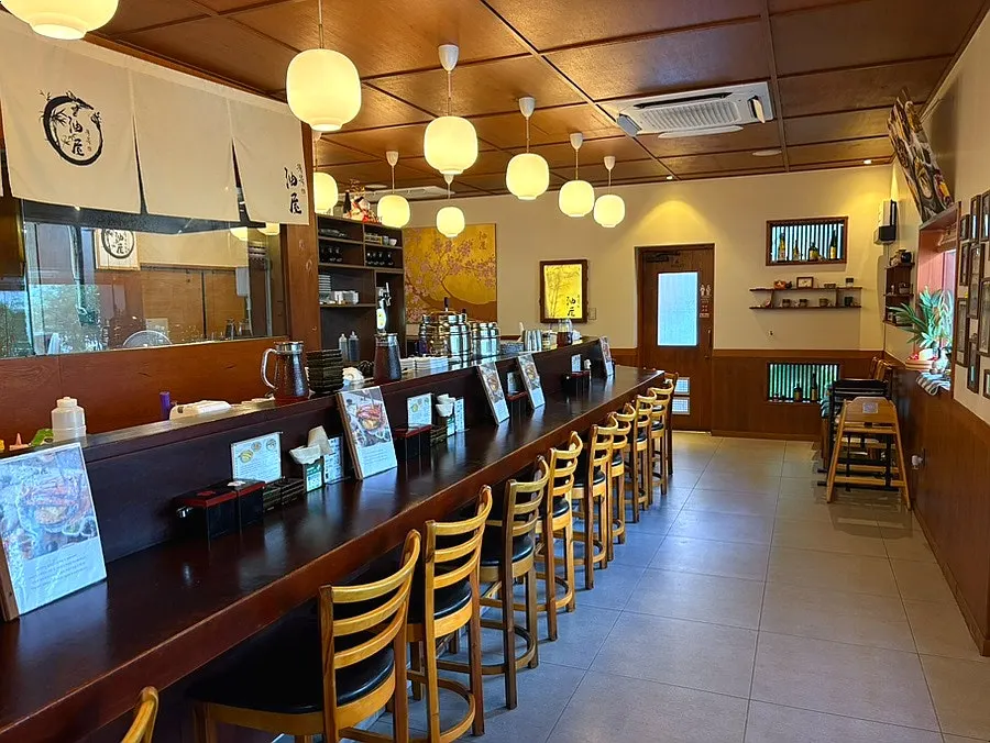 Inside Yuok, which allows dogs indoors