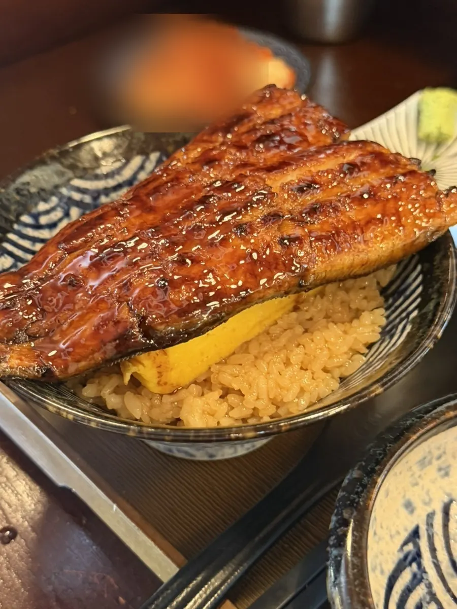 A piece of eel coated in sauce