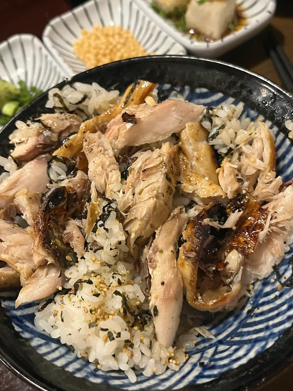 Charcoal-grilled mackerel Saba Ochazuke set