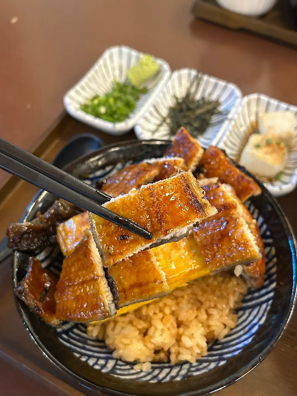 A bite of eel, boneless and tender