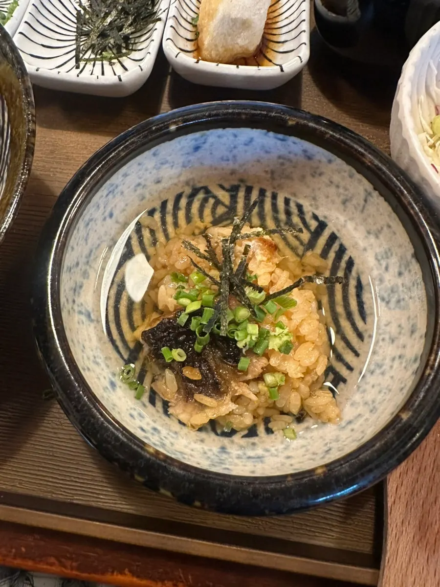 Fried shrimp served with two dipping sauces