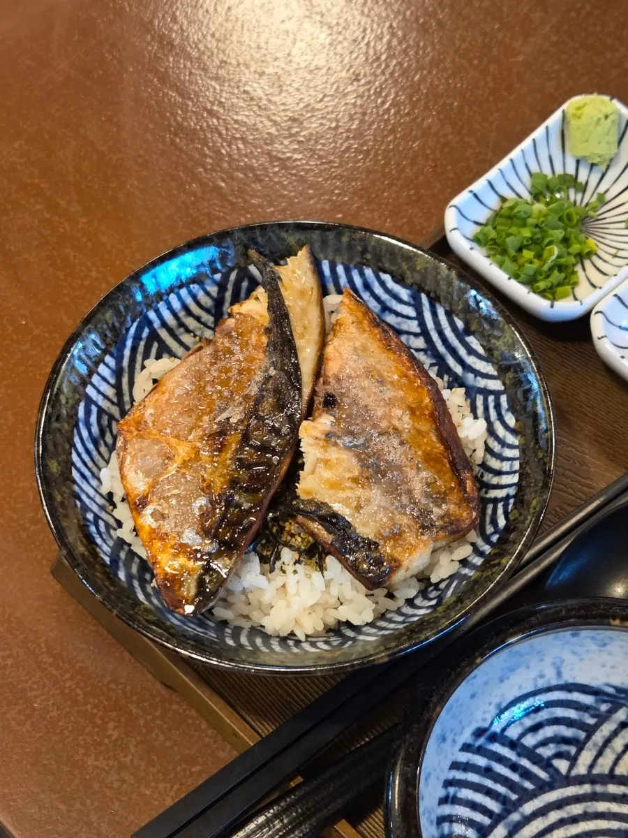 The saba ochazuke set spread