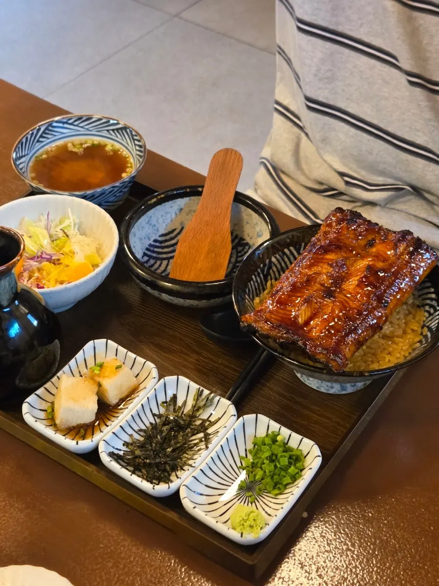 Bowl of saba ochazuke with broth poured over