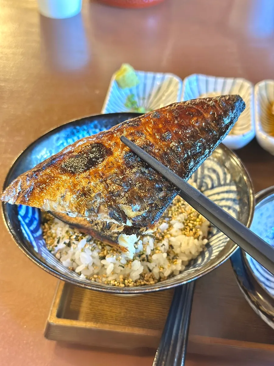 후리카케가 올라간 밥과 고등어덮밥