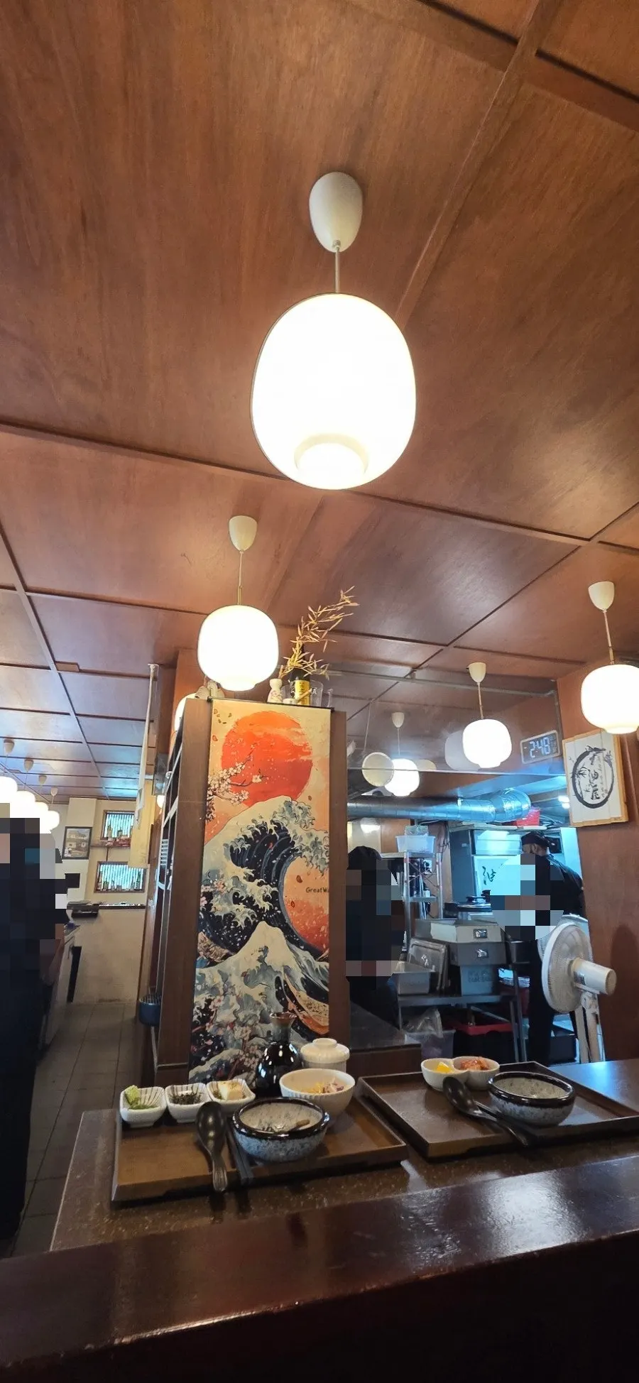 Yuok's open kitchen and bar seating