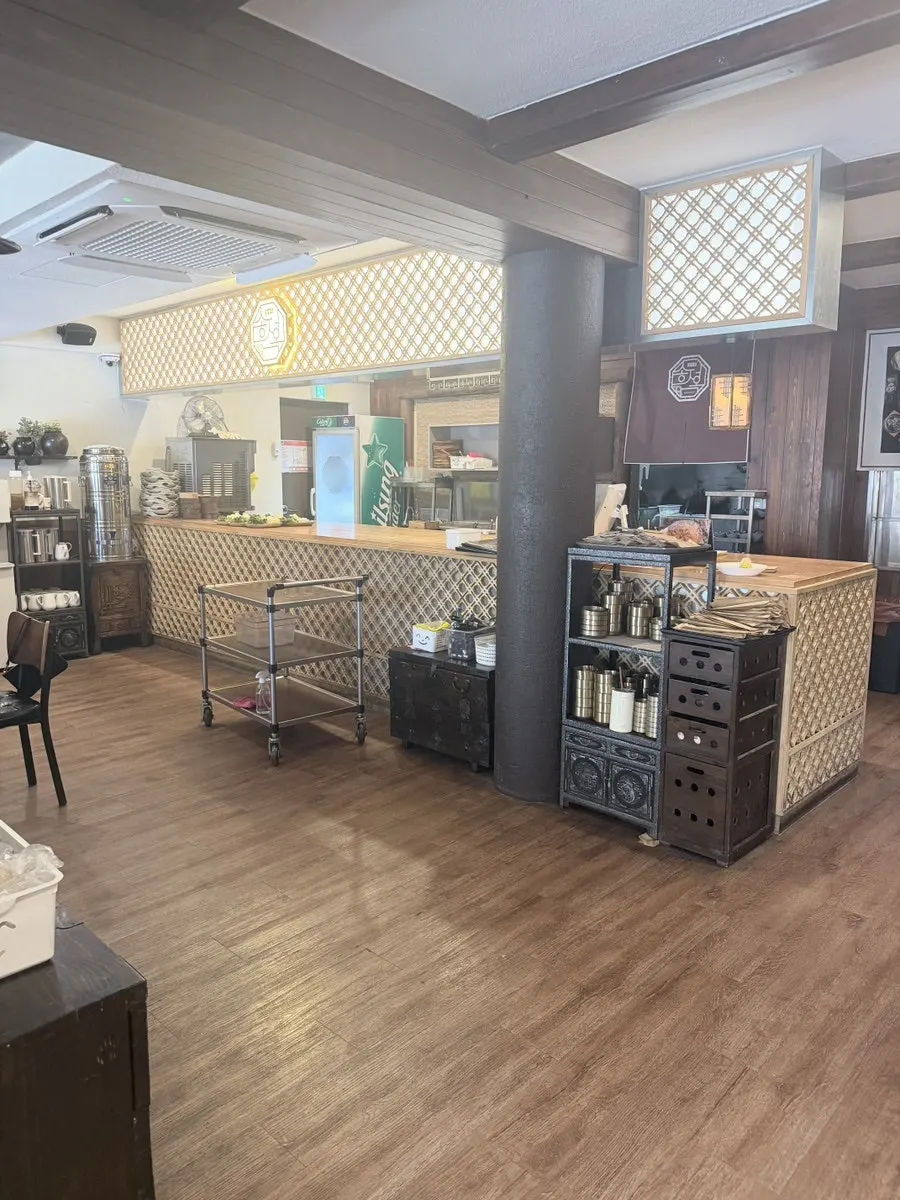 Songjeongok interior decorated with antique wooden cabinets