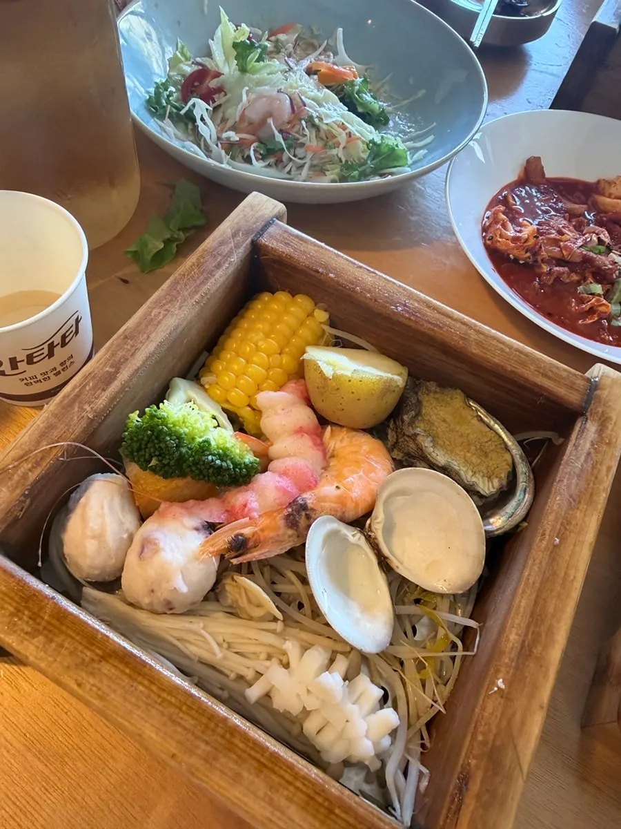 Large plate of side dishes at Songjeongok