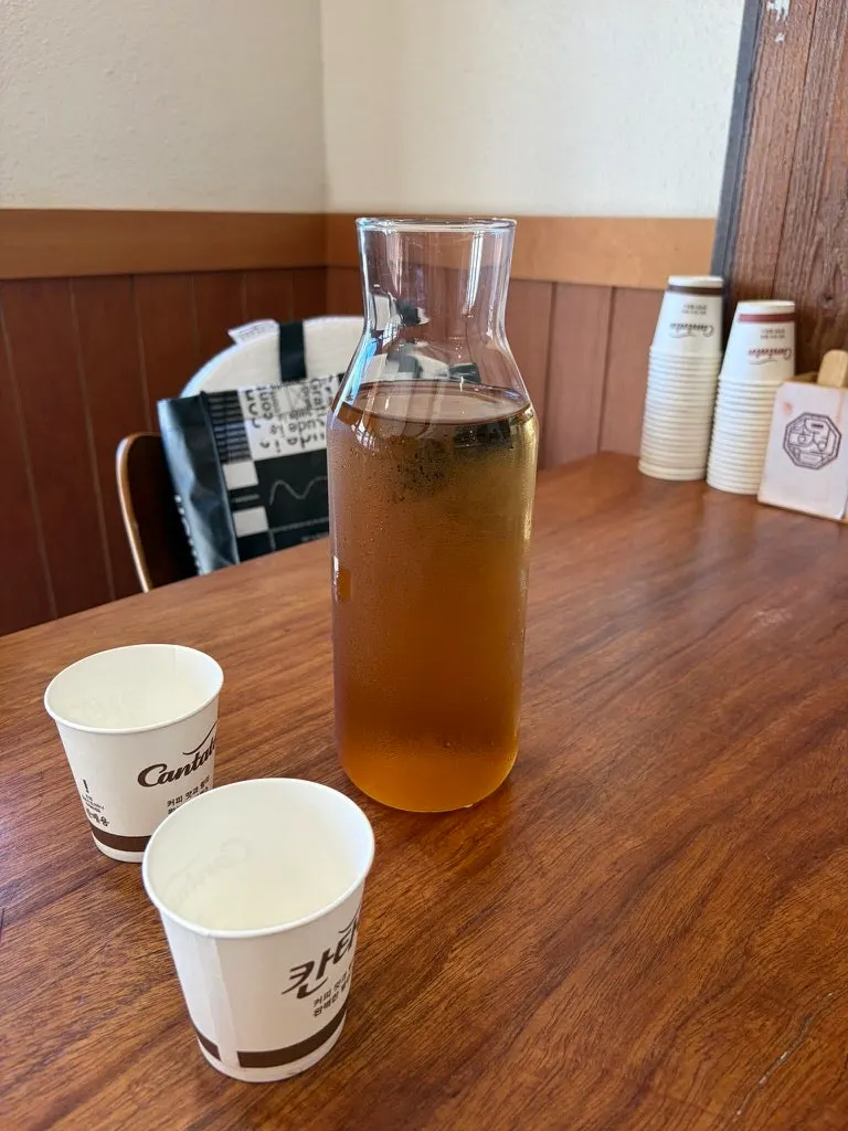 Chili sauce and sesame sauce set on the table