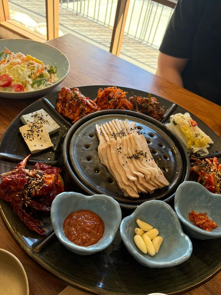 A plate of pork jowl served as the main dish