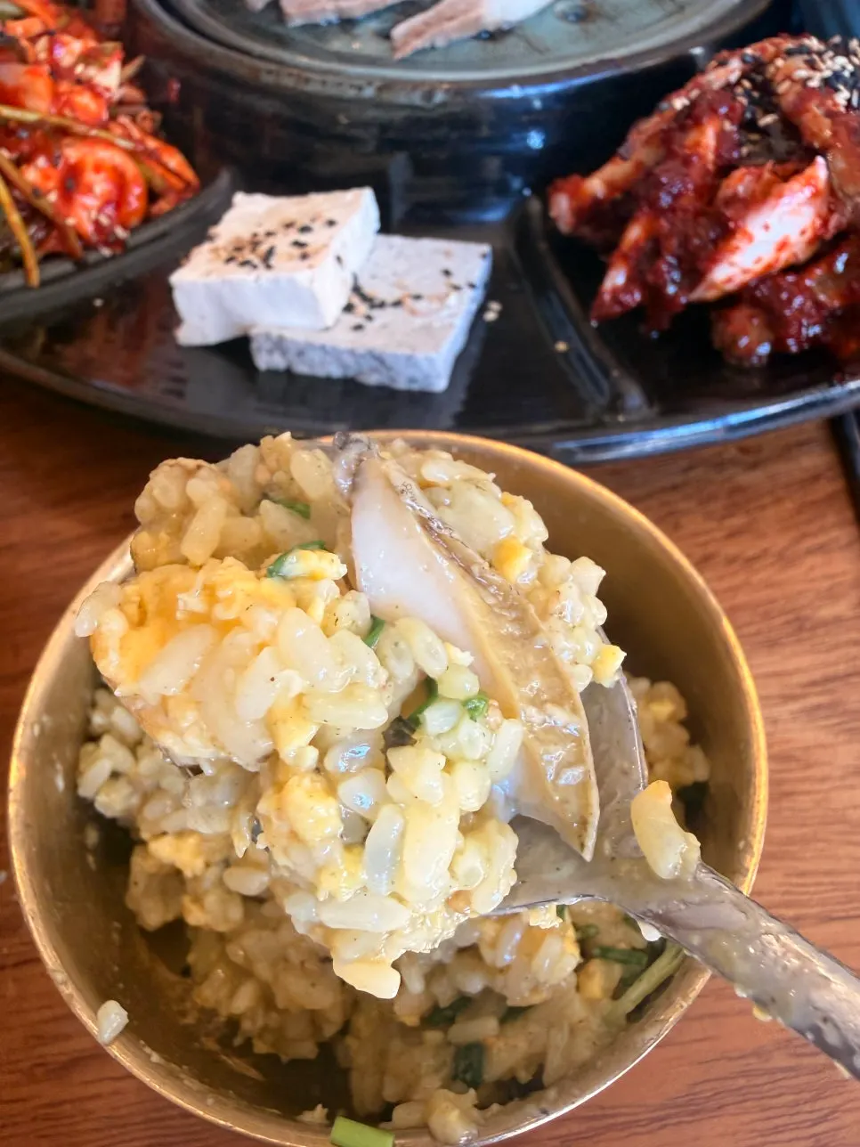 Abalone pot rice served with seafood broth