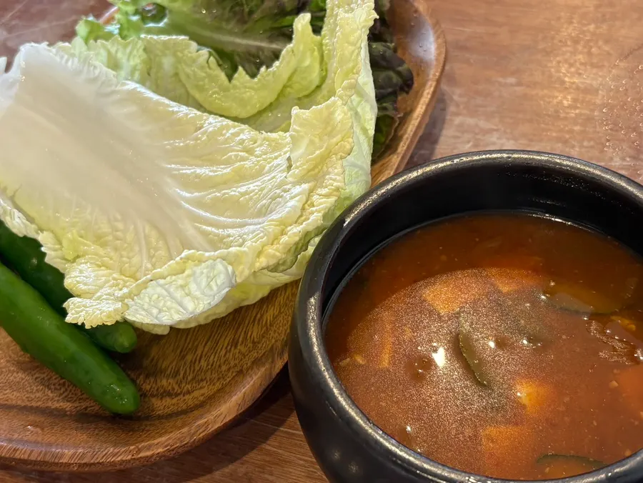 Doenjang jjigae served as part of the set