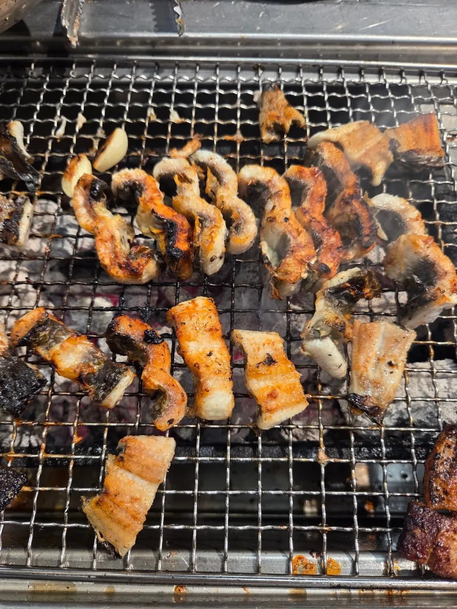 A crispy grilled piece of eel