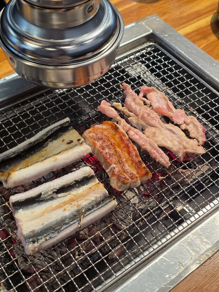 Freshwater eel on the charcoal grill