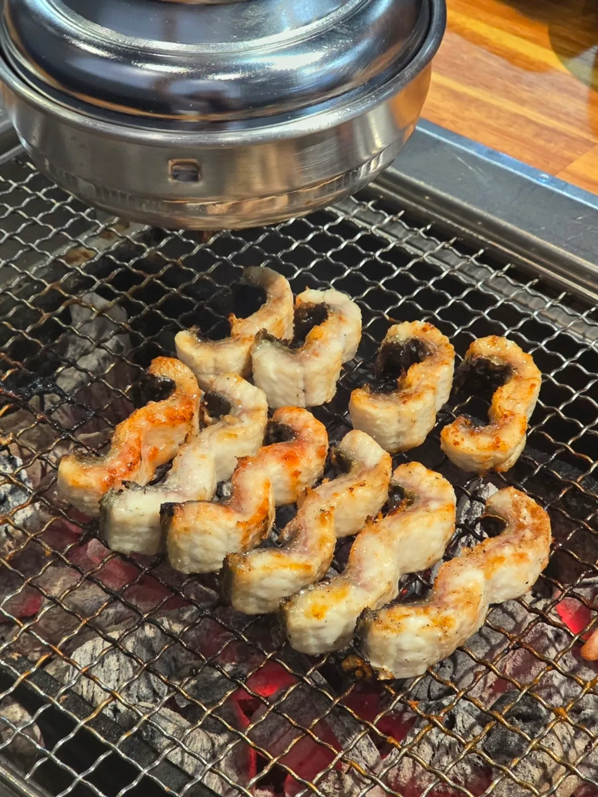 A piece of charcoal-grilled freshwater eel