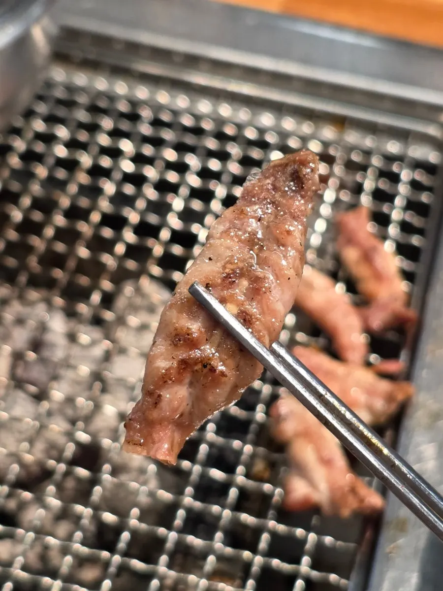 Golden-grilled pork belly and duck neck