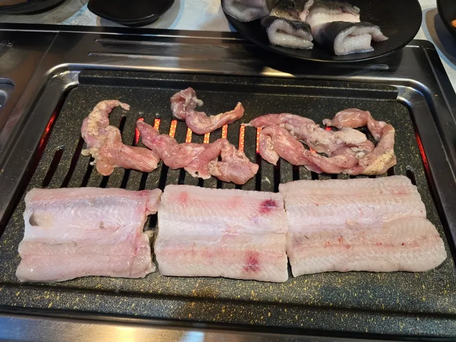 Freshwater eel grilling on the flame