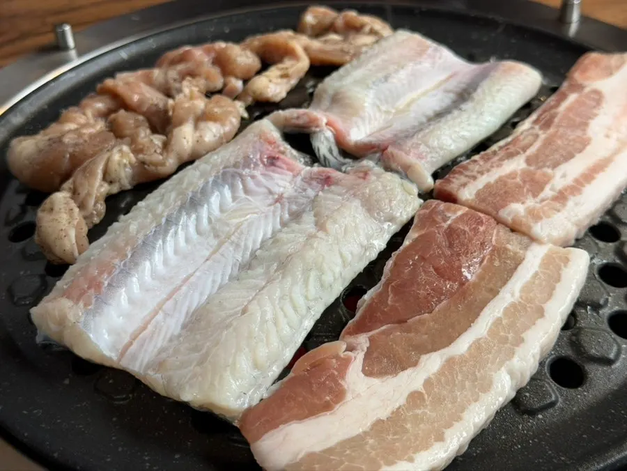 Freshwater eel placed over the charcoal grill