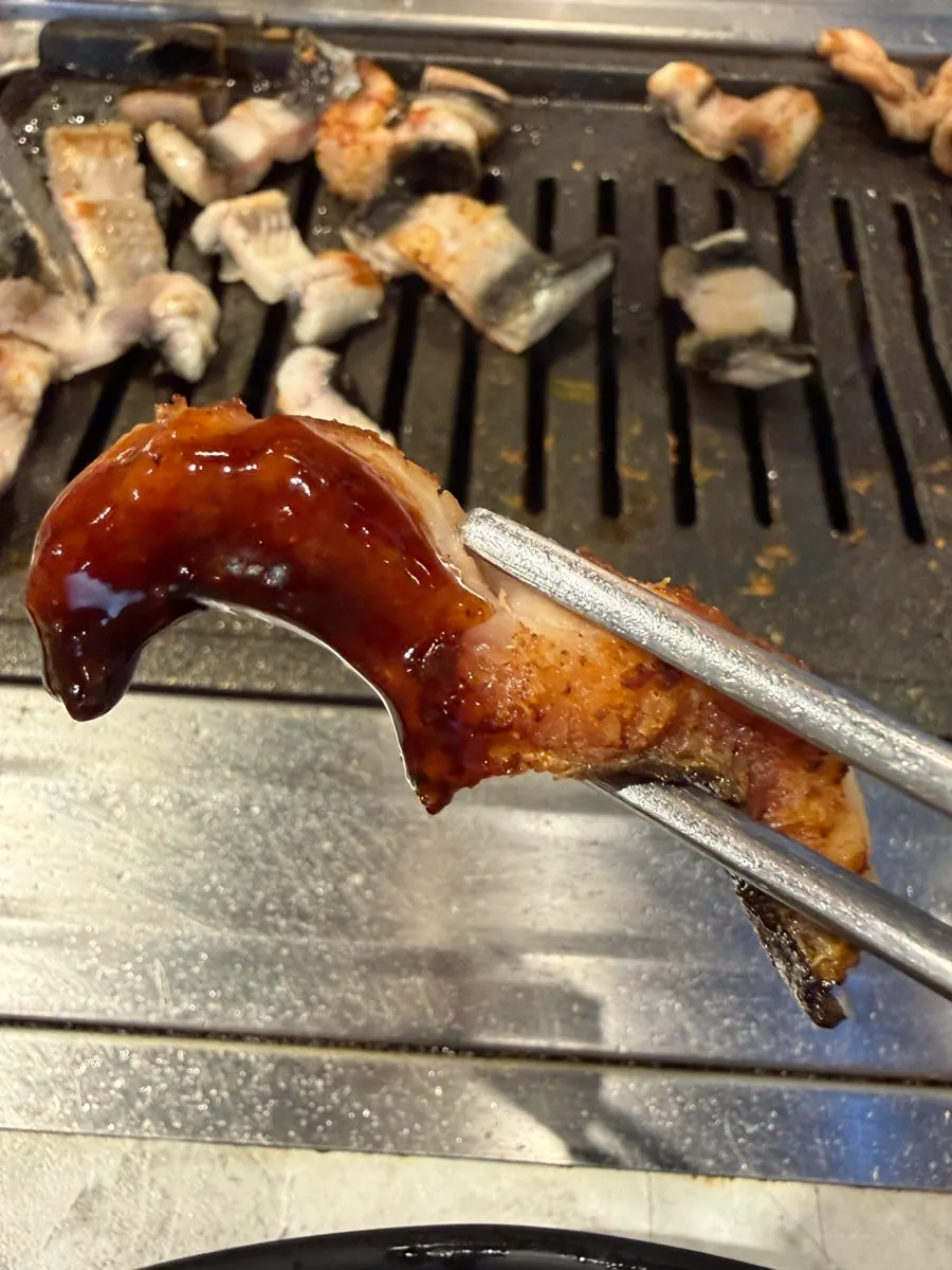 Grilled eel served with teriyaki sauce
