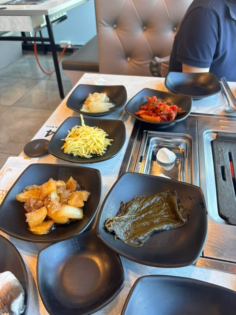 First plate of eel, pork belly, and chicken neck meat
